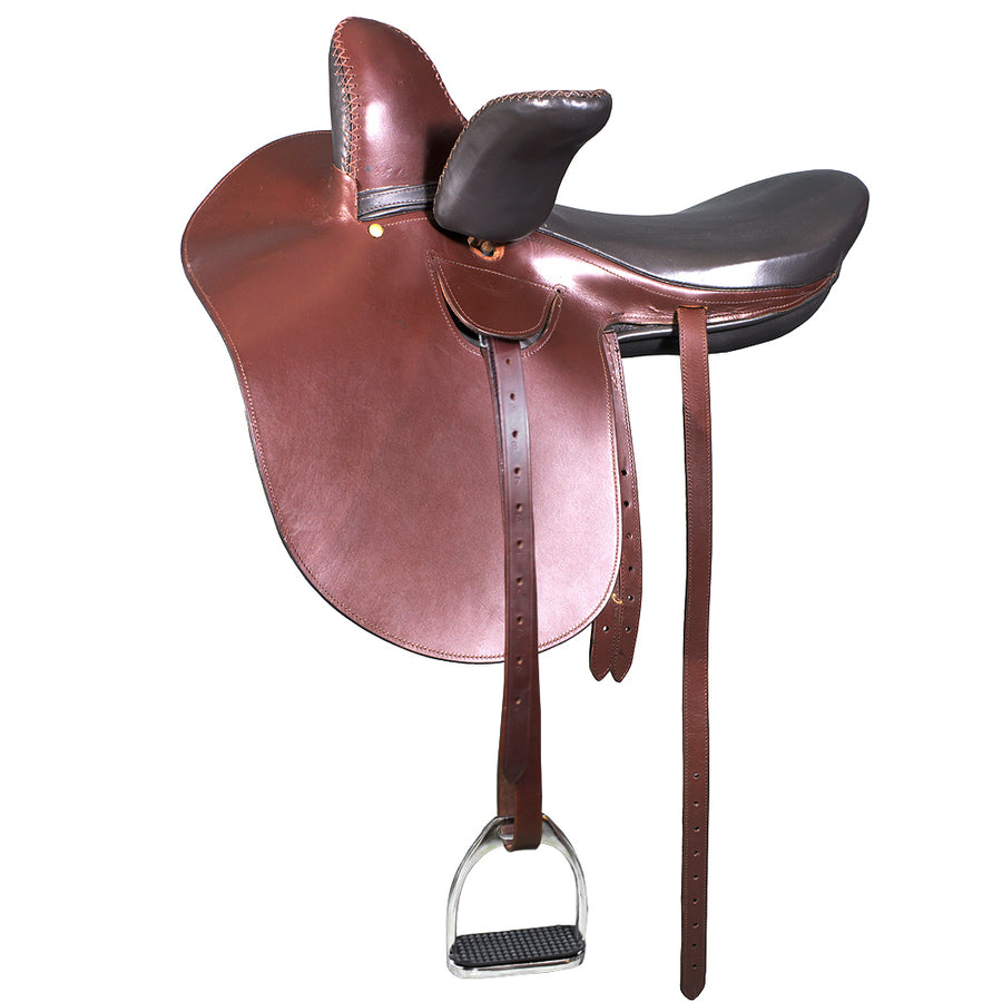 English Side H. Riding Saddle Plain Brown Leather Hilason by Hilason – Cowboy and equestrian accessories