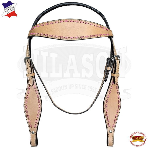 Western Horse Bridle Headstall Tack Tan American Leather Hilason - Uhorse