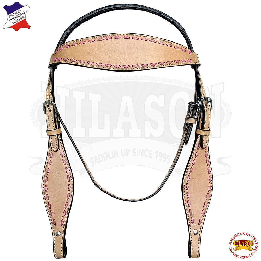 Western Horse Bridle Headstall Tack Tan American Leather Hilason