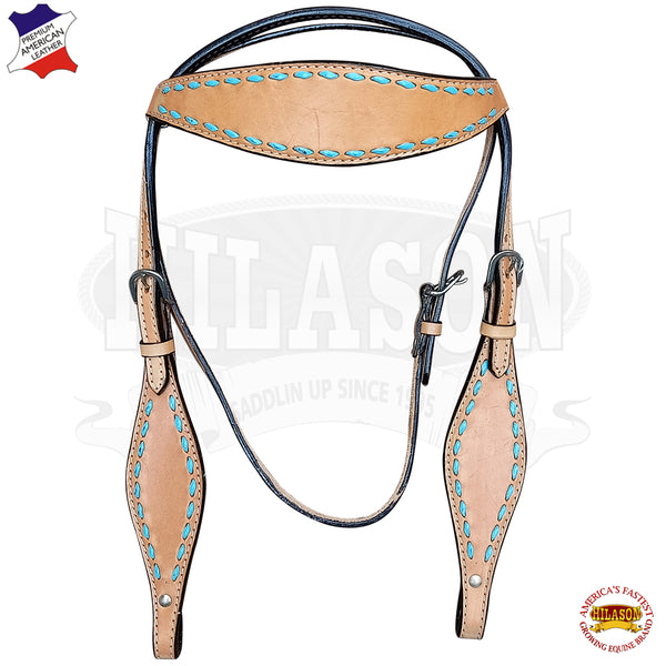 Western Horse Bridle Headstall Tack Tan American Leather Hilason - Uhorse