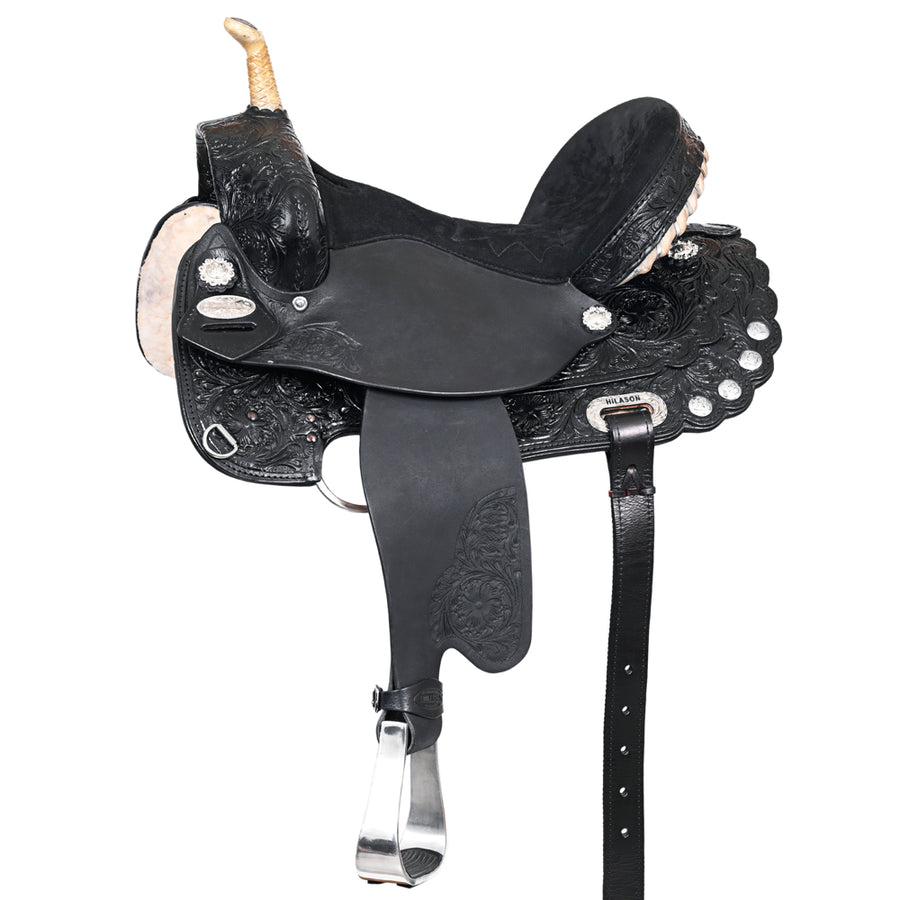 17 In Western Horse Saddle American Leather Treeless Trail Barrel Hilason - Uhorse