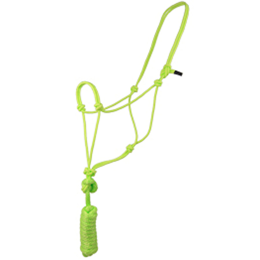 Neon yellow nylon rope halter with lead rope - Uhorse