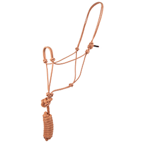 Tan rope halter with lead rope - Uhorse