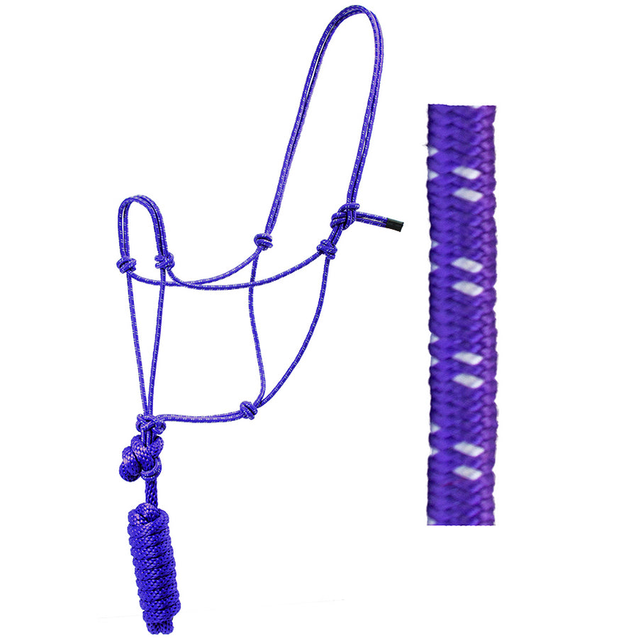 Purple nylon halter with lead rope - Uhorse