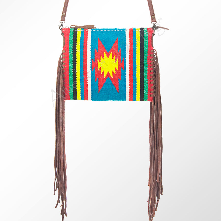 American Darling CrossBody Bag Saddle Blanket Fabric Genuine Leather Western Women Handbag Purse | for Cute Travel