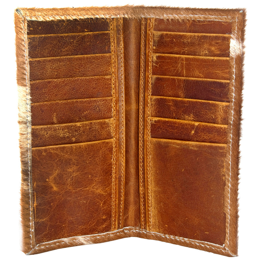 American Darling Wallet Bag, Genuine Hair-On Cowhide, Vegetable-Tanned Full Grain Leather, Western Style Slim Travel Wallet