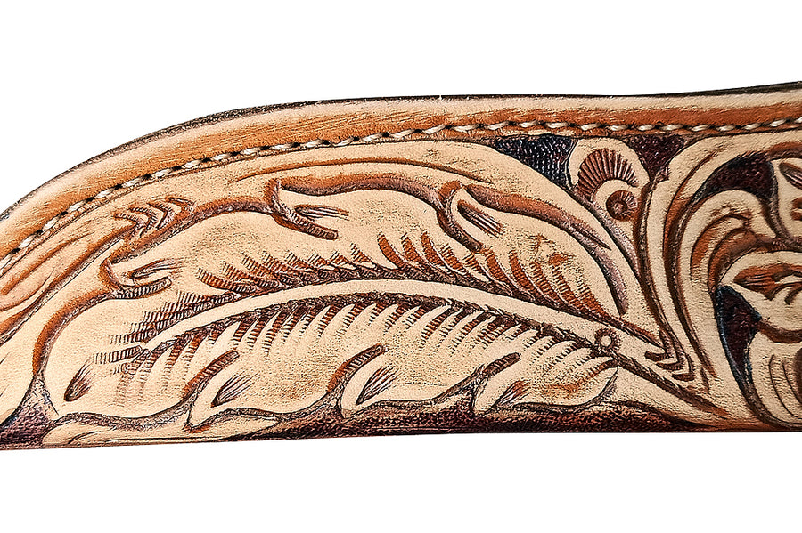 Tan Universal HILASON Full Grain Leather Flag Pole Saddle Holder Parades Ceremonies | Carrier Horse