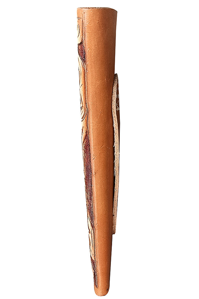 Tan Universal HILASON Full Grain Leather Flag Pole Saddle Holder Parades Ceremonies | Carrier Horse
