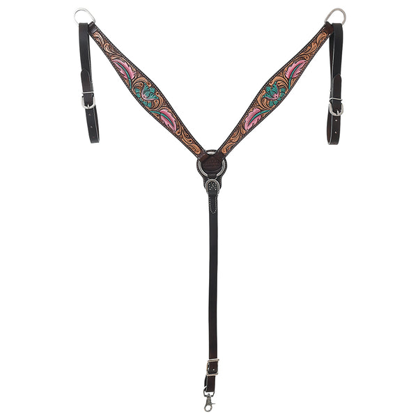 HILASON Western Horse Headstall Breast Collar American Leather Floral - Uhorse