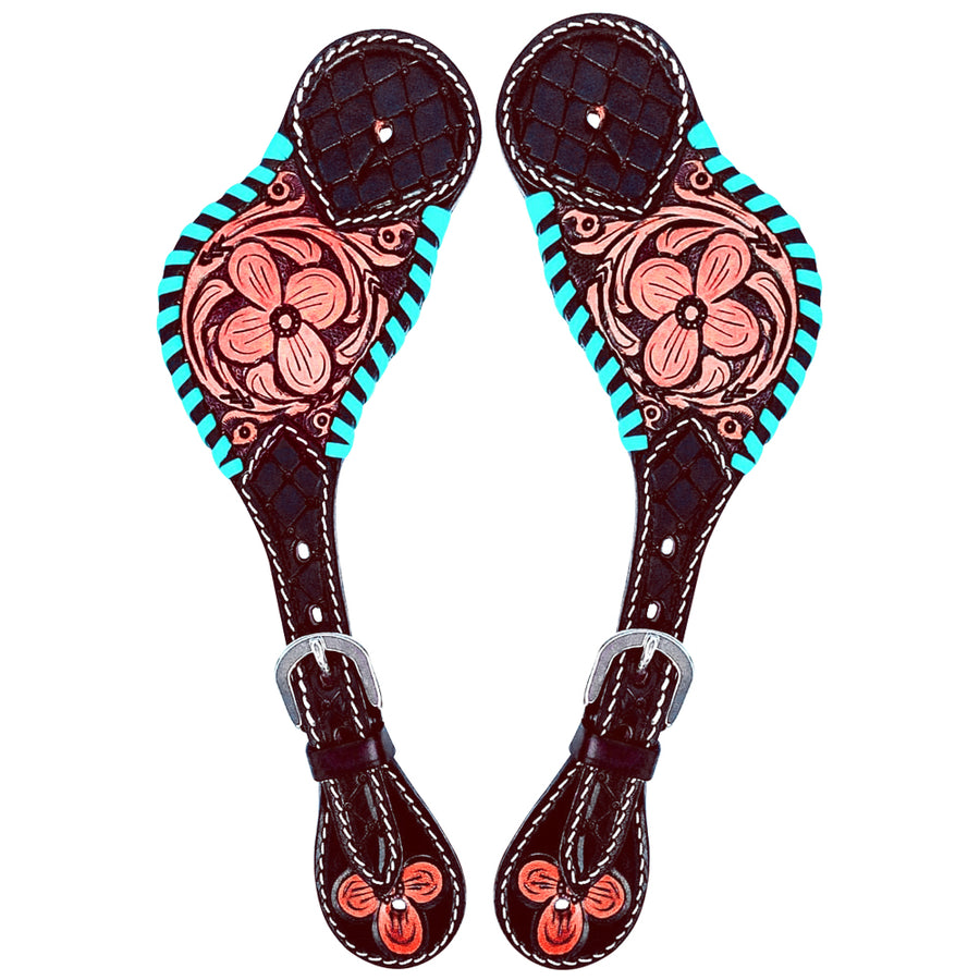 HILASON Hand-Tooled Leather Spur Straps for Men & Women – Western Design, Adjustable Fit