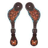 Hilason Leather Spur Strap W. Floral Dark Brown Hand Paint by Hilason – Cowboy and equestrian accessories
