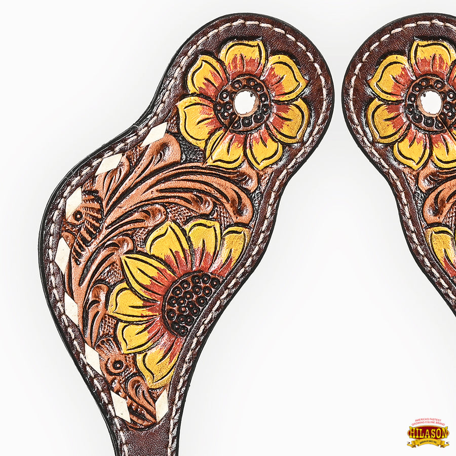 HILASON Hand-Tooled Leather Spur Straps for Men & Women – Western Design, Adjustable Fit