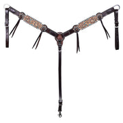 HILASON Western Horse Headstall Breast Collar American Leather Floral