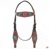 HILASON Western Horse Headstall & Breast Collar American Leather Hand Carving