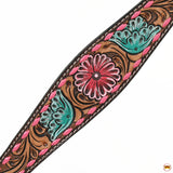 HILASON Western Horse Headstall Breast Collar Tack Set American Leather Floral Carving