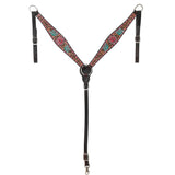 HILASON Western Horse Headstall & Breast Collar American Leather Hand Carving