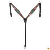 HILASON Western Horse Headstall & Breast Collar American Leather Hand Carving