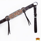 HILASON Western Horse Headstall Breast Collar American Leather Floral