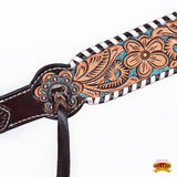 HILASON Western Horse Headstall Breast Collar American Leather Floral