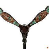 HILASON Western Horse Headstall & Breast Collar Leather Floral