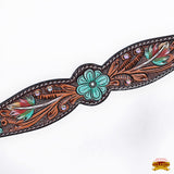 HILASON Western Horse Headstall American Leather Dark brown | Breast Collar Tack Set for Horses