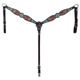 HILASON Western Horse Headstall & Breast Collar American Leather Hand Carving