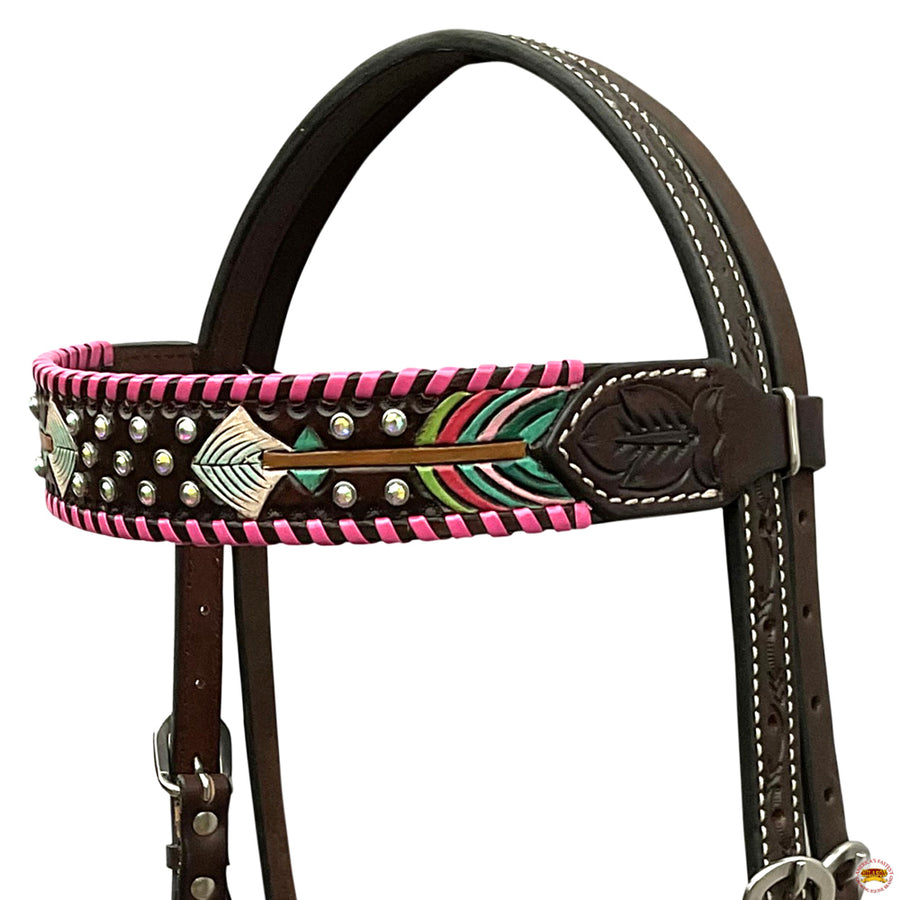 HILASON Western Horse Headstall & Breast Collar American Leather Hand Carving