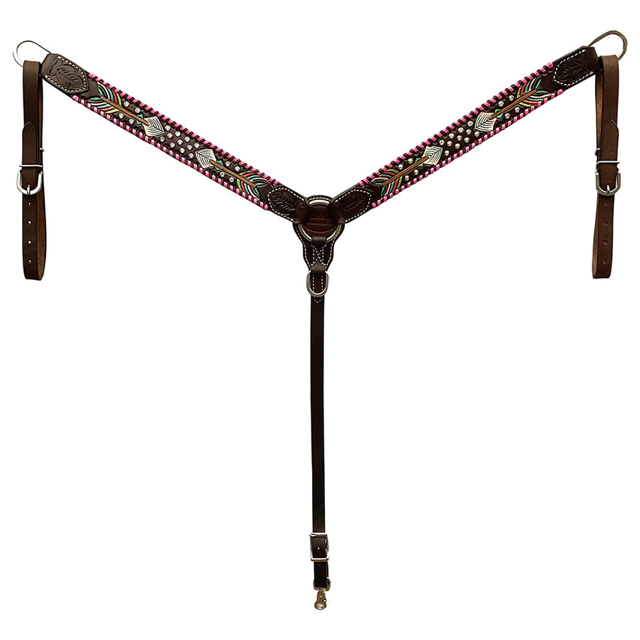 HILASON Western Horse Headstall & Breast Collar American Leather Hand Carving