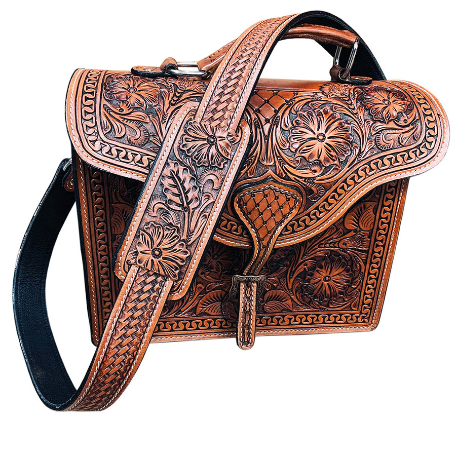Heavy Duty Leather Hilason Briefcase Backpack Laptop Bag by Hilason – Cowboy and equestrian accessories
