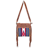 American Darling ADBG400 Signature Crossbody Hand Tooled Saddle Blanket Genuine Leather Women Bag Western Handbag Purse