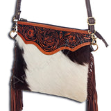 American Darling Small Crossbody Hand Tooled Hair On Genuine Leather Women Bag Western Handbag Purse
