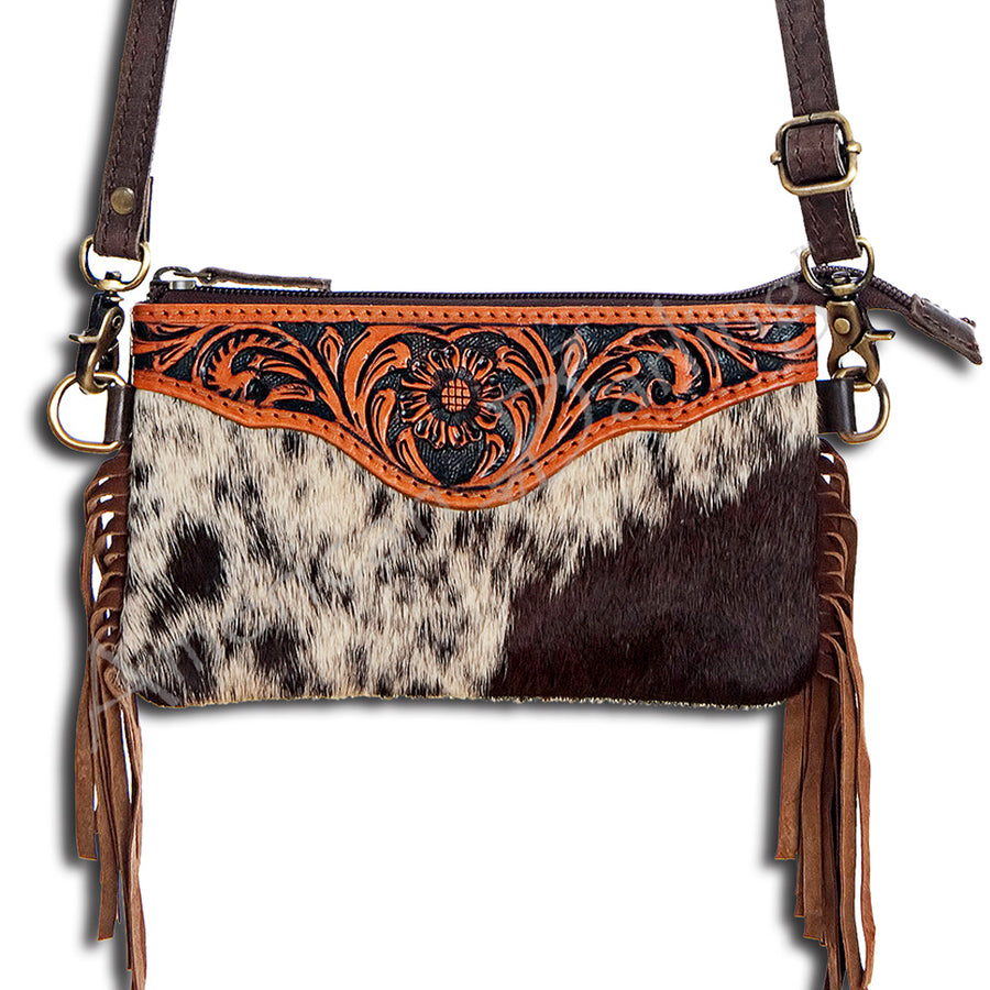 American Darling Hand Tooled Leather Small Cross body Bag - Uhorse