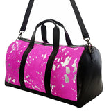 American Darling Handmade Pink Hair-On Leather Duffle Bag for Women, Cowhide Travel Handbag with Shoulder Strap