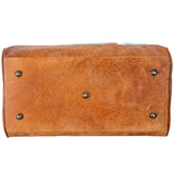 American Darling ADBGS174TRQ Duffel Hair On Genuine Leather Women Bag Western Handbag Purse