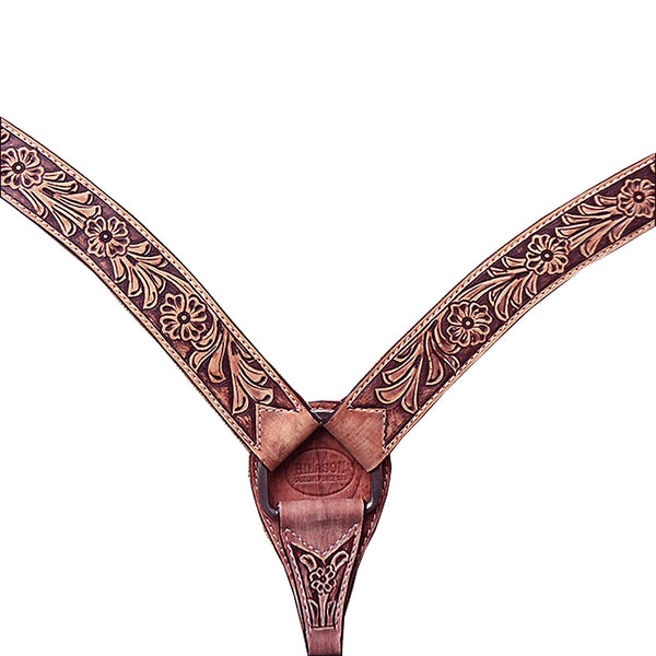 Hilason Western Horse Breast Collar Headstall American Leather Rough Out Mahogany - Uhorse