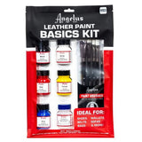 Angelus Leather Paint Basics Kit Of Assorted Colors 1 Ounce