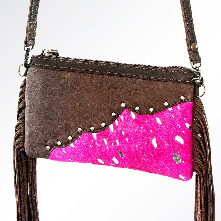 American Darling ADBGS132PKACSLFRNG Small Crossbody Hair On Genuine by Hilason – Cowboy and equestrian accessories