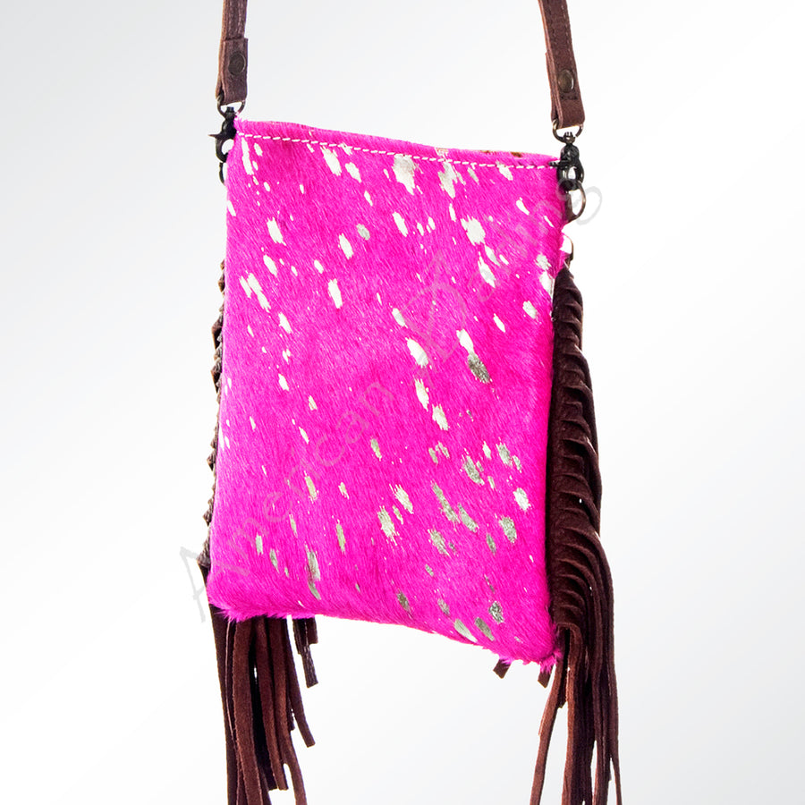 American Darling Cross Body Hair-On Genuine Leather Western Women Bag | Pink Handbag Purse Crossbody for Cute - Uhorse