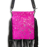 American Darling ADBGS192PKACSL Messenger Hair On Genuine Leather Women Bag Western Handbag Purse