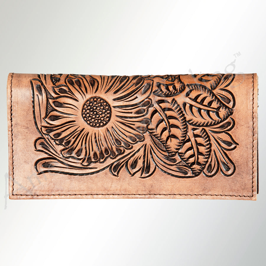 American Darling Wallet Bag, Genuine Hair-On Cowhide, Vegetable-Tanned Full Grain Leather, Western Style Slim Travel Wallet