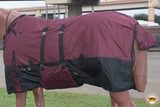 Hilason 600D Winter Waterproof Horse Turnout Blanket Belly Wrap Wine Black