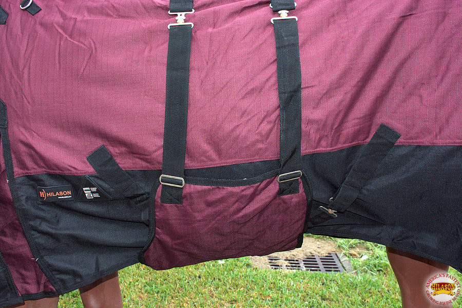 HILASON 1200D Winter Waterproof Poly Horse Blanket Belly Wrap | Turnout Blankets for Horses