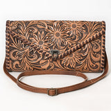 American Darling ADBG395BR Envelope Hand Tooled Genuine Leather Women Bag Western Handbag Purse