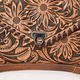 American Darling ADBG395BR Envelope Hand Tooled Genuine Leather Women Bag Western Handbag Purse