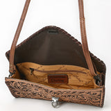 American Darling ADBG395BR Envelope Hand Tooled Genuine Leather Women Bag Western Handbag Purse