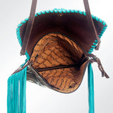 American Darling Wallet Bag Handcrafted from Hair-On Cowhide & Genuine Leather with Fringes, Concho, and YKK Zipper