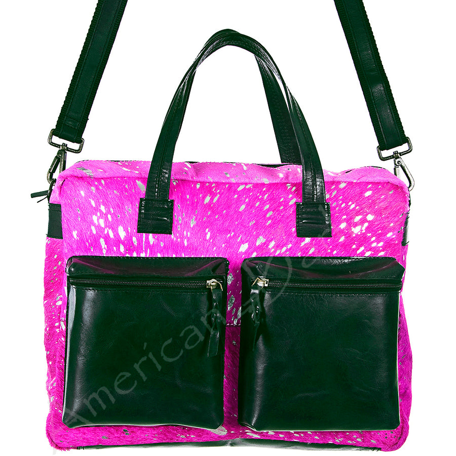 American Darling Tote Bag, Western Genuine Leather Hair-On Cowhide Handcrafted Purse with YKK Zipper, 16in Wide