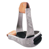 Hilason Engraved Aluminium Bell Stirrups With Rubber Treads