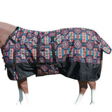 66 In Hilason 600D Winter Waterproof Horse Turnout Blanket Belly Wrap Black Aztec - Uhorse