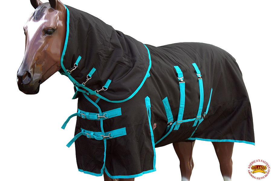 HILASON 1200D Waterproof Winter Horse Blanket Neck Cover Belly Wrap | Turnout Blankets for Horses